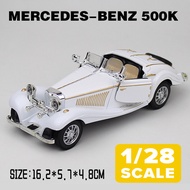 LEO 1:28 Mercedes-Benz 500 พันรถคลาสสิกเสียงและแสงผลประตูสามารถเปิดD Iecastล้อแม็กรถยนต์รุ่นของเล่นสำหรับเด็กของเล่นสำหรับเด็กรถสำหรับเด็กรถของเล่นราคาถูก