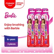 [Bundle of 3] Colgate Kids Barbie Toothbrush 6+ Years (Ultra Soft)
