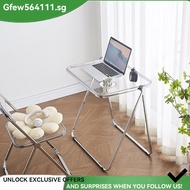 Gfew564111.sg  Glass Side Table Acrylic Small Table Transparent Folding Office Side Table Living Roo