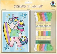 Ursus 3070099F Embroidery Card Set, All Year, Assorted Colours, Approx. 11 x 17 cm, for Embroidery o