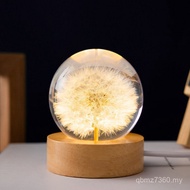 Resin Ball Birthday Gift Female Luminous Gift Preserved Flower Night Light Wooden Dandelion Crystal 