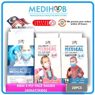 KBM 3 PLY Face Mask Individual Pack 20s (Adult/Kids)