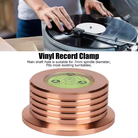 Record Weight Stablizer Aluminum Turntable Disc Clamp with Bubble Leveling for LP Record Player 50Hz