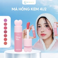 4U2 Dear Me Liquid Blush - Natural Shiny Cream Blush, Easy to Blend, Keeps Color All Day 3.7g