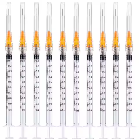 100Pack 1ml 1cc Luer Lock Syringe With Needle 25G 1inch Sterile Individually Packed for Industrial D