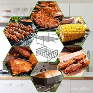 Hot Sale Stainless Steel Air Fryer4Needle Grill Rack Steamer Household Barbecue Grill Double Pot Deep-Fried Pot Accessor