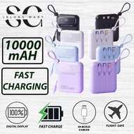 【SG INSTOCK】HT250 Slim Mini Fast Charging 10000mAh Powerbank With Build-In Cables