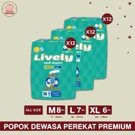 [12 BALL PACKAGE] LIVELY Adult Diapers Tape AM PM