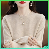 [Broken Cashmere Sweater] 100% Cashmere Sweater Fall/Winter Crewneck Knitted Base Shirt Slim Fit Woo