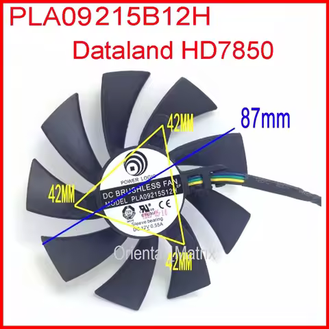 DC BRUSHLESS FAN PLA09215B12H 12V 0.55A 87mm 42x42x42mm HD7850 Graphics Card Cooling Fan 4Wire 4Pin