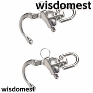 WISDOMEST 2Pcs Quick Release Shackle, Stainless Steel Silver Snap Shackle, Durable Small Bail Swivel