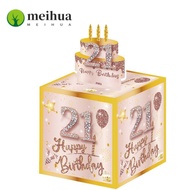 MEIHUA Birthday Pull-Out Money Gift Box,  Party Money Bouquet Money Roll Gift Box, Gift 16th/18th wi