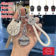 NISSAN durable car keychain car key case for Almera March Sylphy Navara delicate car key cover