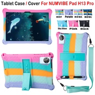 For NUMVIBE Pad H13 Pro Tablet Shockproof Soft Silicone Tablet Case Numvibe Pad H13Pro Adjustable St