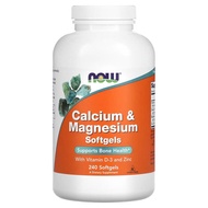 NOW Foods, Calcium &amp; Magnesium with Vitamin D-3 and Zinc, 120 / 240 Softgels