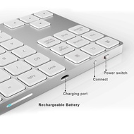 Bluetooth 3.0 Wireless Numeric Keypad 34 Keys Digital Keyboard for Accounting Teller Windows IOS Mac OS Android PC Tablet Laptop，คีย์บอร์ดtabletบูลทูลTH