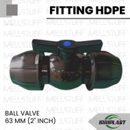 HDPE Ball Valve Fitting Size 63 63 MM (2" Inch) High Quality HDPE Pipe Connection