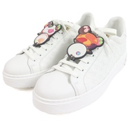 【5積分】全新未使用 □LOUIS VUITTON路易威登 Takashi Murakami 2024 年 1AGZGR Timeout 系列皮革熊貓 Monogram 低筒運動鞋 白色 42碼 帶鞋