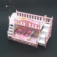 BRUCE1 Dollhouse Double Bed, Doll Accessories Simulation Simulation Doll Double Bed, Dolls House Acc