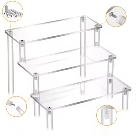 Clear Acrylic Display Stand For Anime Figures Cupcake Shelf Organizer Desserts Holder Jewels Display