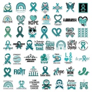 Dudu 50 Sheets Ovarian Cancer Awareness Sticker Water Bottle Sticker Laptop Sticker
