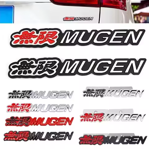 3D Metal Mugen Logo Car Emblem Rear Trunk Front Grill Badge For Honda Civic Accord 7 Type R FN2 FK8