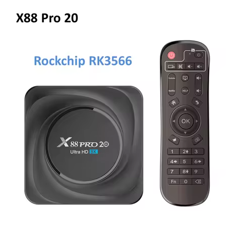 Smart TV Box X88 Pro 20 TV Box Android 11 Rockchip RK3566 8GB RAM 128GB ROM 8K 2.4G 5.8G WIFI Set To