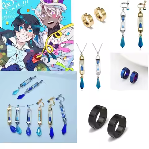 Vanitas Earrings The Case Study of Clip Jewelry Gifts Vanitas No Karte Cosplay Props Hourglass Earri