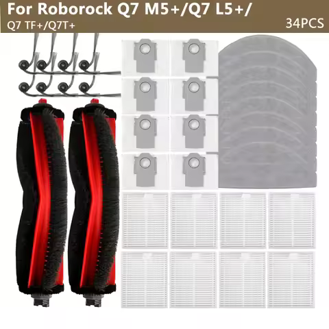 Replaceable parts For Roborock Q7 M5+ / Q7 L5+ / Q7 TF+ / Q7T+ Plus attachments Main brush Dust bag 