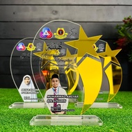 PLAK STAR GOLD + ACRYLIC CLEAR CANTIK