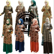 model gamis kombinasi 2021 | gamis motif batik kombinasi polos | Baju