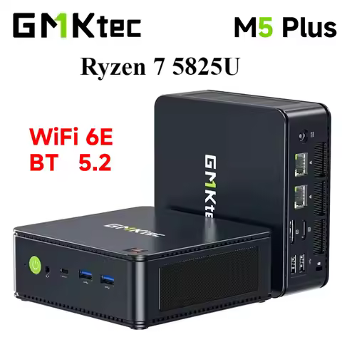 GMKtec M5 Plus Mini PC AMD Ryzen 7 5825U DDR4 3200Mhz Wifi6E BT5.2 Dual Fan Triple Display Desktop G