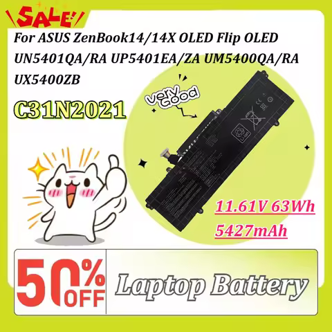 C31N2021 11.61V 63Wh 5427mAh Laptop Battery for ASUS ZenBook14/14X OLED Flip OLED UN5401QA/RA UP5401