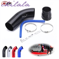 [chilala] Car Modified Air Inlet Pipe 76mm Air Inlet Modified Aluminum Alloy Kit 3inch Universal OSF