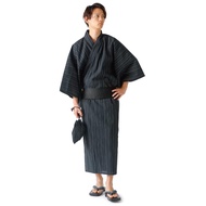 [YUKATA] Men's Yukata "Showcasing Elegance" 6-Piece Set (Yukata, Obi, Inner Obi, Pouch, Fan, Geta) E