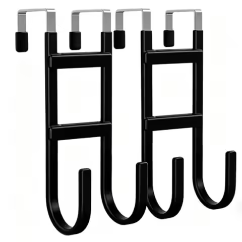 Over-the-Door Hooks, 2 Pack Heavy Duty Door Hanger with Anti-Scratch Rubber for Hanging Coat, Towel,
