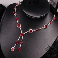 HILARY JEWELRY Leher 925 Korean Perak For Perempuan Pendant Chain Accessories Ruby Necklace Sterling Fashion Silver Rantai Original Women 純銀項鏈 N1185