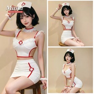 Musui Nurse Flirting Lace Camisole Buttock Nightgown Sexy Lingerie For Women Baju Tidur Perempuan