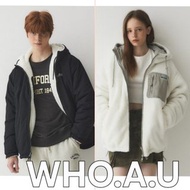 🇰🇷QWER 同款‼️新品SALE💢 WHO.A.U 🇰🇷韓國直送 人氣潮流服飾品牌 WHO.A.U 羊羔毛連帽外套 雙面穿搭  韓星同款 情侶穿搭  UNISEX 男女皆可🔥🔥  whoau 外套