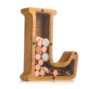 定制木製存錢罐 成人存錢罐 LETTER 個性化兒童硬幣銀行