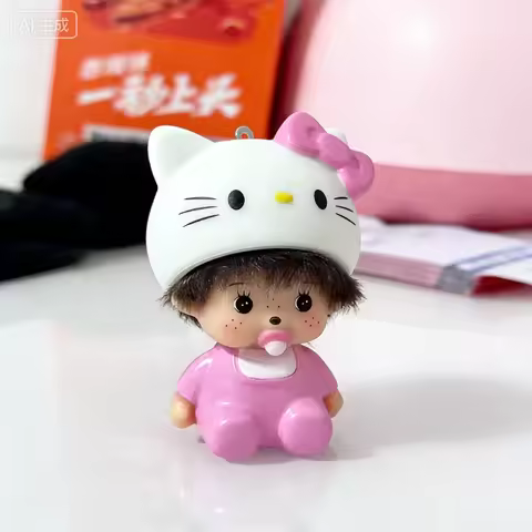 Monchhichi Keychain Hello Kitty Monchhichi Keyring Cute Monchi Kitty Keychains for Bags Children's D