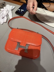 全新色蜥蜴皮 Hermes Mini Constance Lizard Bag
