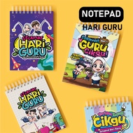 Notepad Selamat Hari Guru - Buku Nota Hadiah Hari Guru Bajet Design Cover Kartun