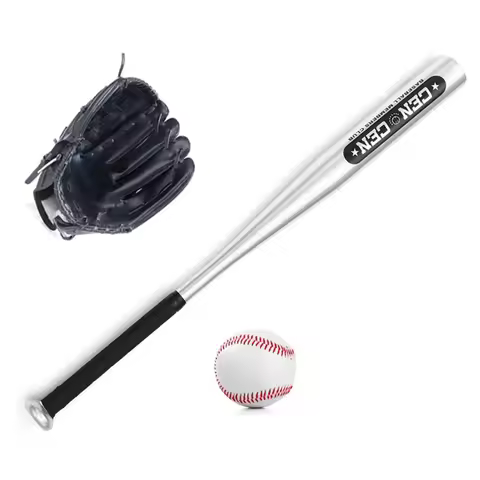 Baseball Balls Set Baseball Bat+Baseball+Baseball Gloves 25in Aluminum Alloy Baseball Bat 10.5in PVC