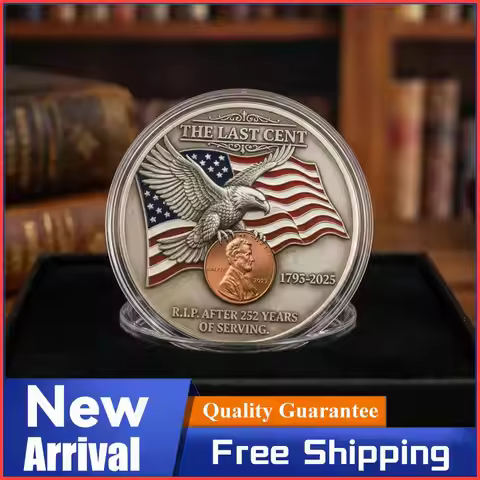 Final Cent Memorial Coin Last Lincoln Penny Tribute Token Commemorative Challenge Coin Gift for Hist