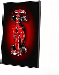 Wall Display Frame Compatible with Lego 42207 Ferrari F40, S-Class Mirror Wallboard with Aluminum Al