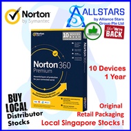 Norton 360 Premium 10Devices /1year Retail Packaging(Local Distributor Stocks)[Symantec / Antivirus / Internet Security]