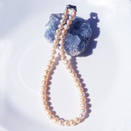 天然色澤杏桃淡水珍珠項鍊「淡香」