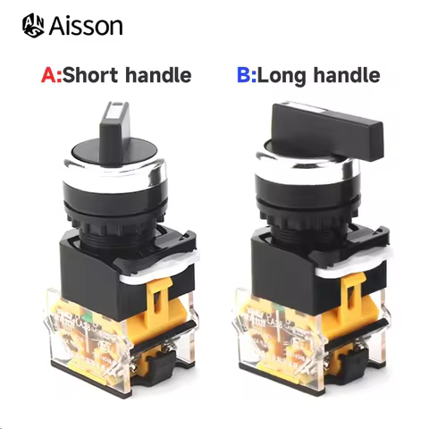 LA38-11X2 20X3 Rotary Selector Switch 2/3 Position Latching Momentary Knob Switch 1NO 1NC / 2NO / 2N