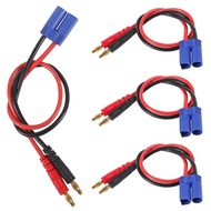4PCS EC5 Male Connector to 4.0mm Banana Male Plug Lipo Battery Balance Charging Cable 30cm /11.8inch